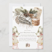 Waterverf kerstcadeauverpakkingparty kaart (Voorkant)