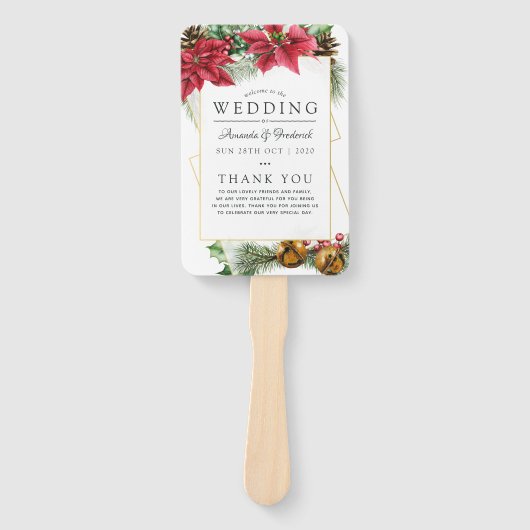 Waterverf kerstcadeprogramma Geometric Wedding Handwaaier (Voorkant)