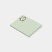 Waterverf kerstcichorei Bird Holly Wreate Post-it® Notes (Schuin)