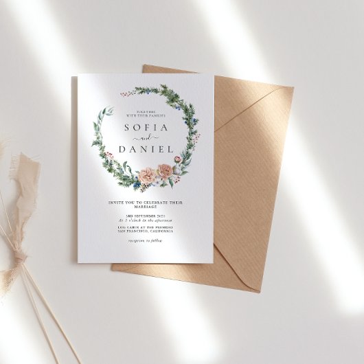 Waterverf Kerstcirkel Lijst Trouwfeest Kaart