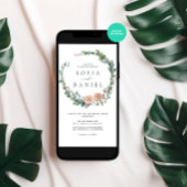 Waterverf Kerstcirkel Lijst Trouwfeest Kaart