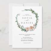 Waterverf Kerstcirkel Lijst Trouwfeest Kaart (Voorkant)