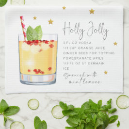 Waterverf Kerstcocktail Holly Jolly Recept Theedoek
