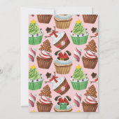 Waterverf kerstcupcake decoratie partij kaart (Achterkant)