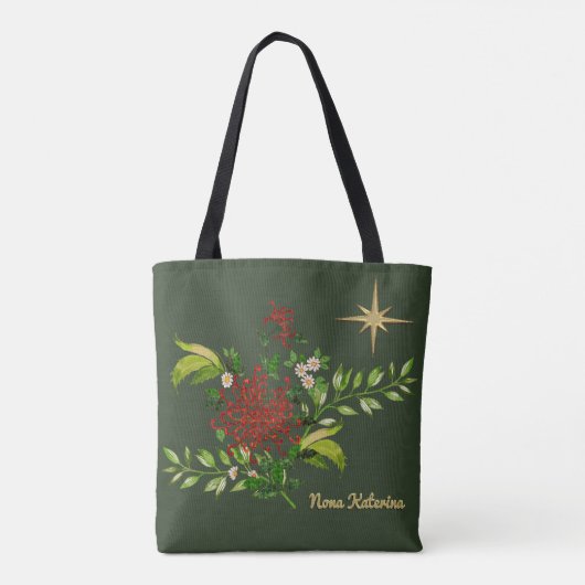 Waterverf kerstdagen op maat tote bag (Achterkant)