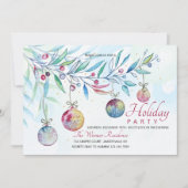 Waterverf kerstdagen uitnodiging (Voorkant)