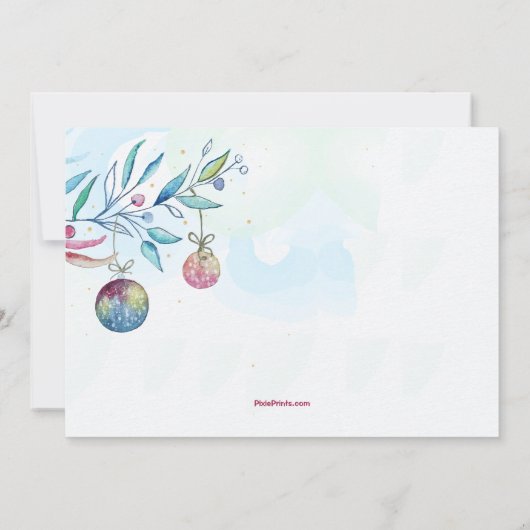 Waterverf kerstdagen uitnodiging (Achterkant)