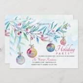 Waterverf kerstdagen uitnodiging (Voorkant / Achterkant)