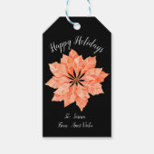 Waterverf kerstdappere ventilator Cadeaulabel (Voorkant)