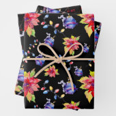 Waterverf kerstDesign Inpakpapier Vel (In situ)