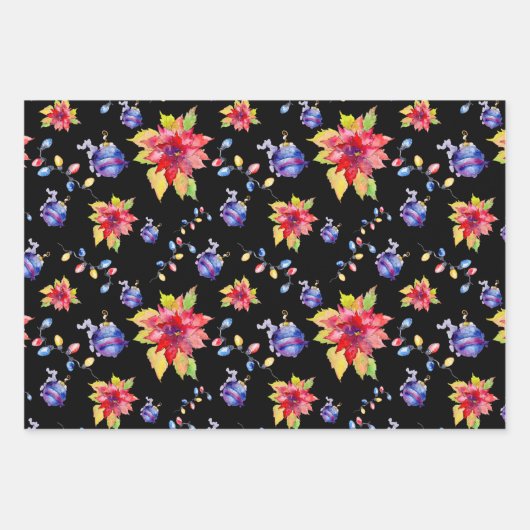 Waterverf kerstDesign Inpakpapier Vel (Voorkant)