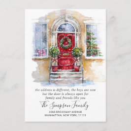 Waterverf kerstdeur aankondiging