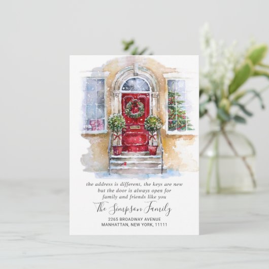 Waterverf kerstdeur aankondiging (Staand voorkant)