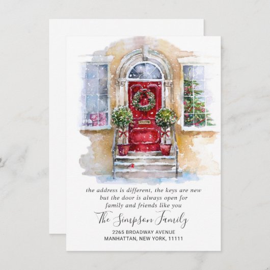 Waterverf kerstdeur aankondiging (Voorkant / Achterkant)