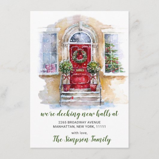 Waterverf kerstdeur aankondiging (Voorkant)