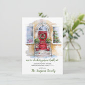 Waterverf kerstdeur aankondiging (Staand voorkant)