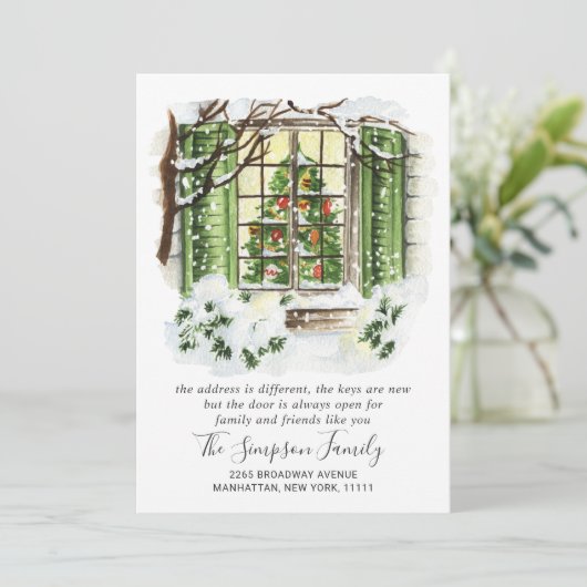 Waterverf kerstdeur Bewegingsaankondiging Aankondiging (Staand voorkant)