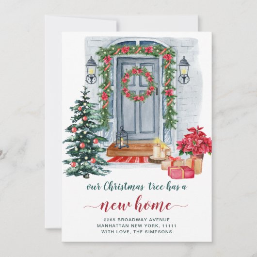 Waterverf kerstdeur Bewegingsaankondiging Aankondiging (Voorkant)