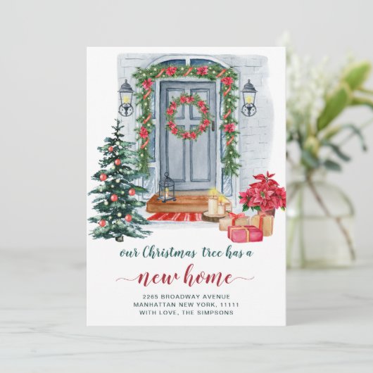 Waterverf kerstdeur Bewegingsaankondiging Aankondiging (Staand voorkant)