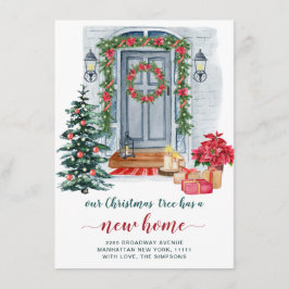 Waterverf kerstdeur Bewegingsaankondiging Aankondiging