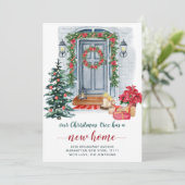 Waterverf kerstdeur Bewegingsaankondiging Aankondiging (Staand voorkant)