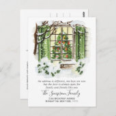 Waterverf kerstdeur Bewegingsaankondiging Briefkaart (Voorkant / Achterkant)