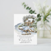 Waterverf kerstdeur Bewegingsaankondiging Briefkaart (Staand voorkant)