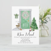 Waterverf kerstdeur Verplaatsingsaankondiging Aankondiging (Staand voorkant)