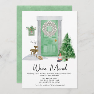 Waterverf kerstdeur Verplaatsingsaankondiging Aankondiging