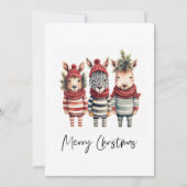  Waterverf kerstdieren Feestdagenkaart (Voorkant)