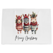  Waterverf kerstdieren Groot Cadeauzakje (Voorkant)