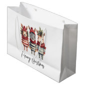  Waterverf kerstdieren Groot Cadeauzakje (Voorkant Gekanteld)
