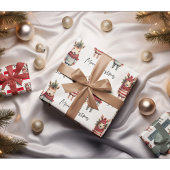  Waterverf kerstdieren Inpakpapier Vel