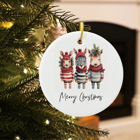  Waterverf kerstdieren Keramisch Ornament