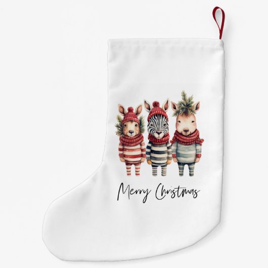  Waterverf kerstdieren Kleine Kerstsok (Achterkant)