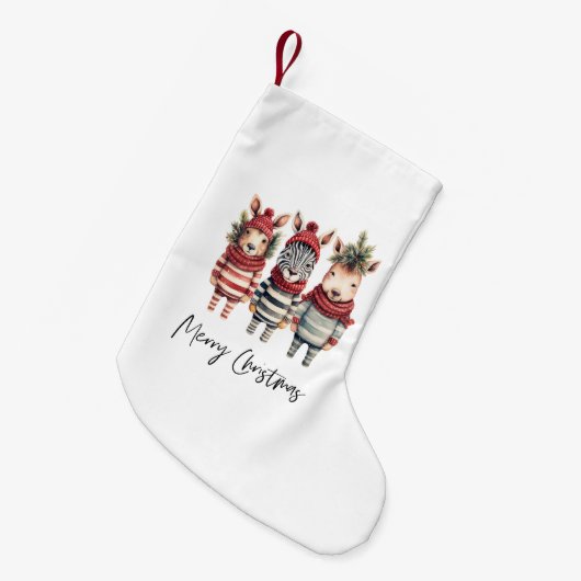 Waterverf kerstdieren Kleine Kerstsok (Voorkant (Hangend))