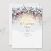 Waterverf Kerstdiner Uitnodiging (Voorkant)