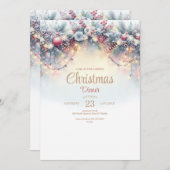 Waterverf Kerstdiner Uitnodiging (Voorkant / Achterkant)