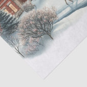 Waterverf Kerstdorp met rendieren Tissuepapier (Detail)