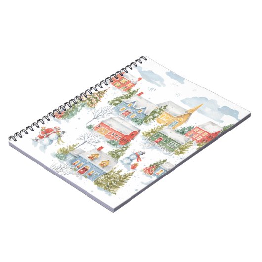 Waterverf kerstdorp notitieboek (Linkerzijde)