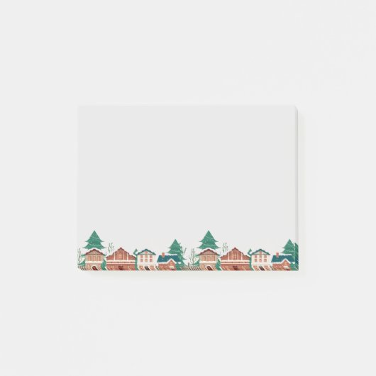 Waterverf kerstdorpshuis post-it® notes (Voorkant)