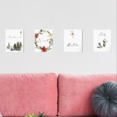Waterverf kerstelement poster muurkunst sets (Woonkamer)