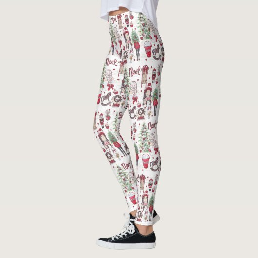 Waterverf kerstelementen leggings (Links)