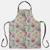 Waterverf kerstelementen schort (Voorkant)