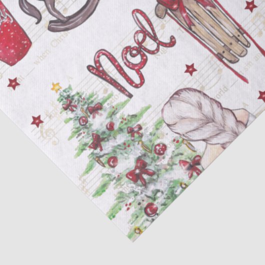 Waterverf kerstelementen tissuepapier (Detail)