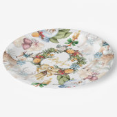 Waterverf kerstfamilienaam papieren bordje (Gekanteld)