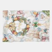 Waterverf kerstfamilienaam theedoek (Horizontaal)