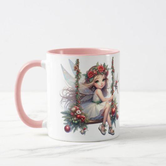 Waterverf Kerstfee | Feestelijke vakantie Mok (Links)