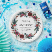 Waterverf kerstfeest Bouquet Wedding Papieren Bordje (Feest)