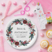 Waterverf kerstfeest Bouquet Wedding Papieren Bordje (Feest)